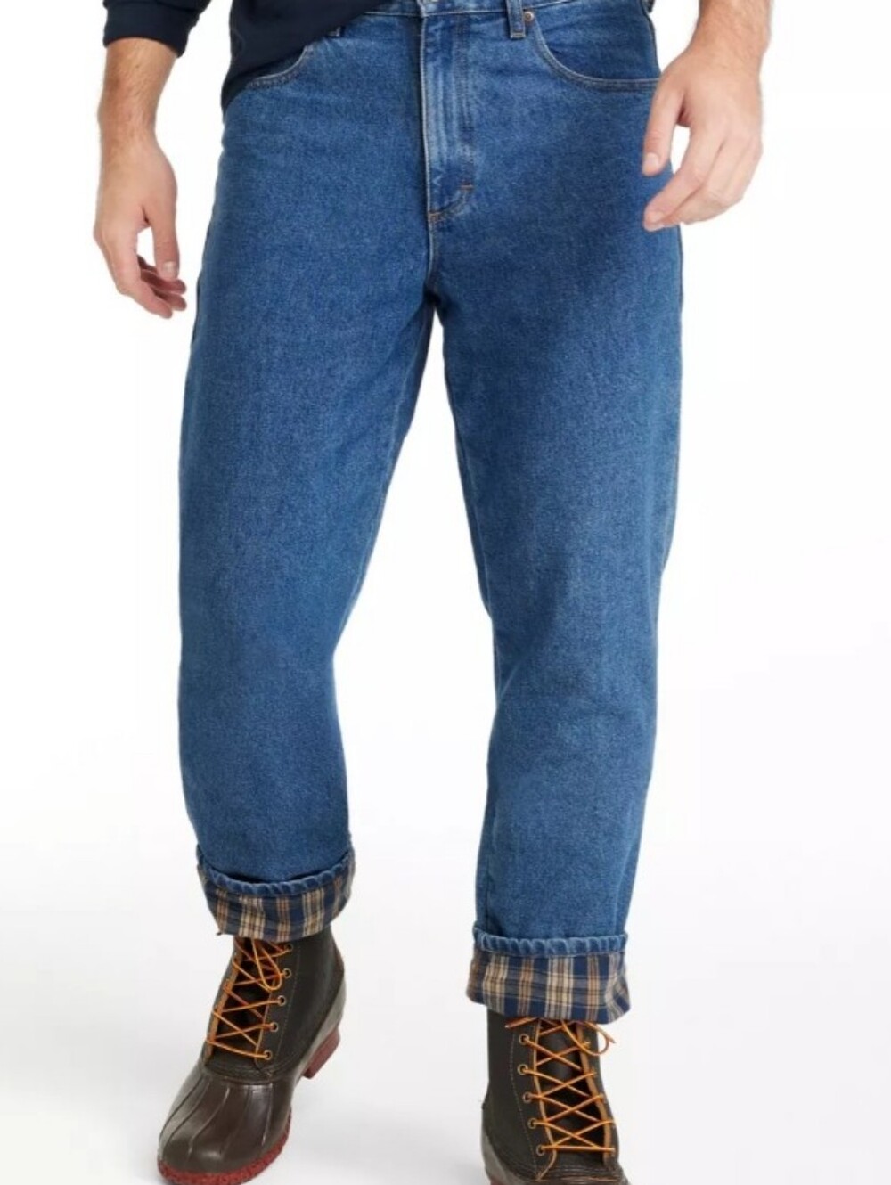 LL Bean Classic Fit Flannel-Lined Relaxed Jeans  33W